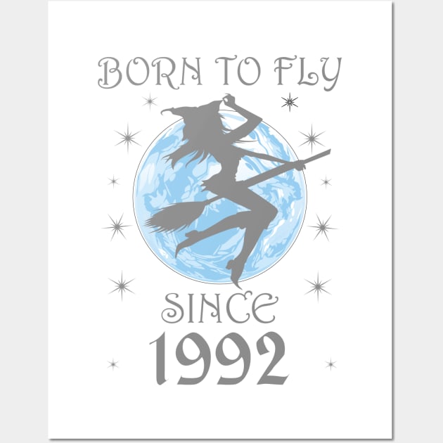 BORN TO FLY SINCE 1946 WITCHCRAFT T-SHIRT | WICCA BIRTHDAY WITCH GIFT Wall Art by Chameleon Living